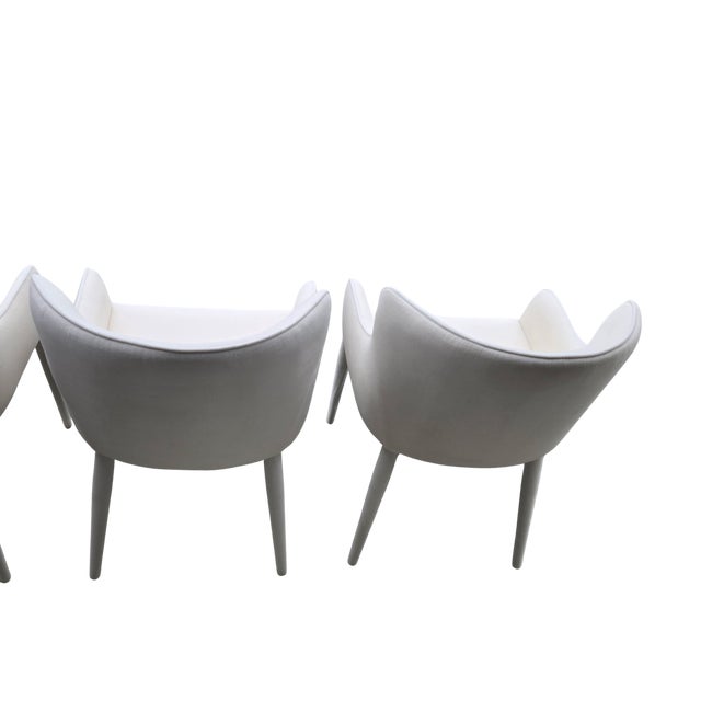 Rh Nicola Slope Fabric Dining Side Chairs (Set of 4) – Performance Velvet, Natural For Sale - Image 17 of 18