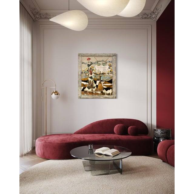 Gold Andrea Stella "The Cart of Imagination" Gold Leaf Oil Mixed Media Painting, Figurative, Italian Contemporary Art, 2010 For Sale - Image 8 of 8