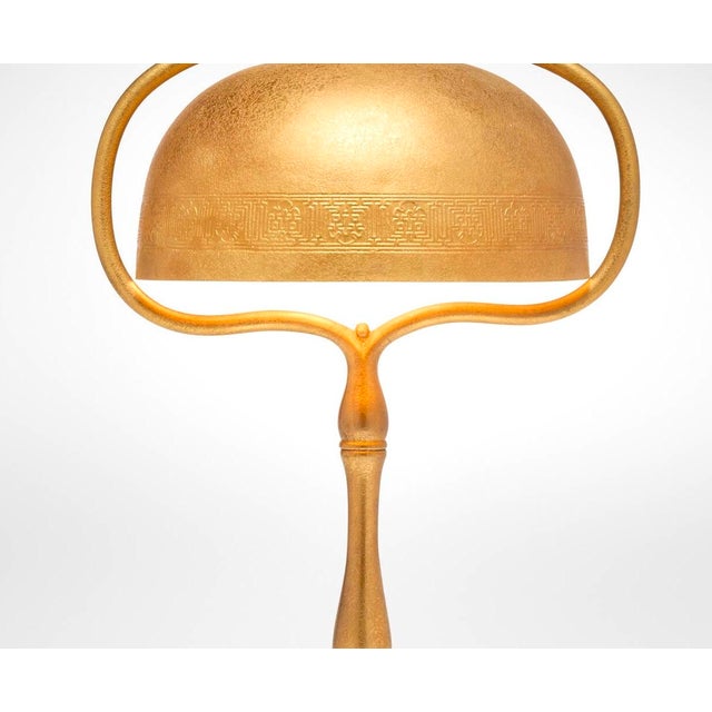 1910s Tiffany Studios Desk Lamp , Gilt Brass Bell-Shaped Shade, Model 424, Circa 1910 For Sale - Image 5 of 13