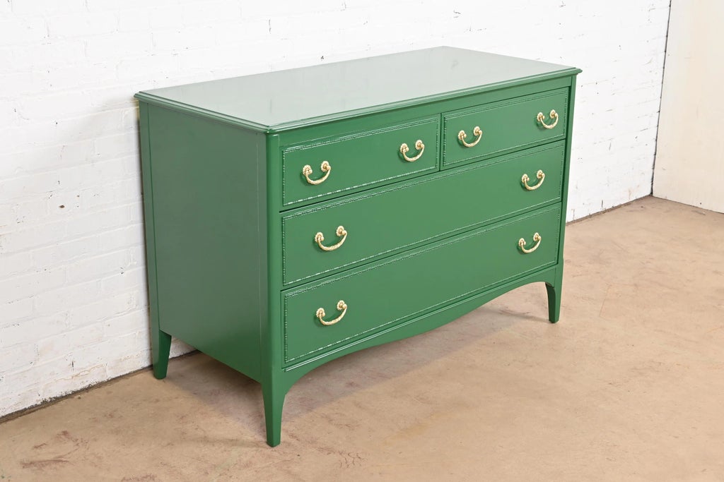green antique dresser Widdicomb French Regency Louis XVI Lacquered Chest, Newly Refinished Halter prom dresses