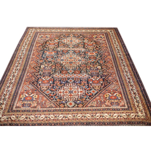 Late 18th Century Antique Persian Qashqai Rug 5'10'' x 8'2'' For Sale - Image 12 of 12