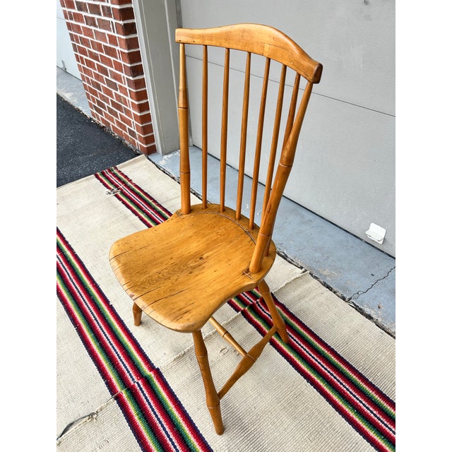 American A Antique Fan Back Windsor Side Chair, New England, Circa 1790 For Sale - Image 3 of 12