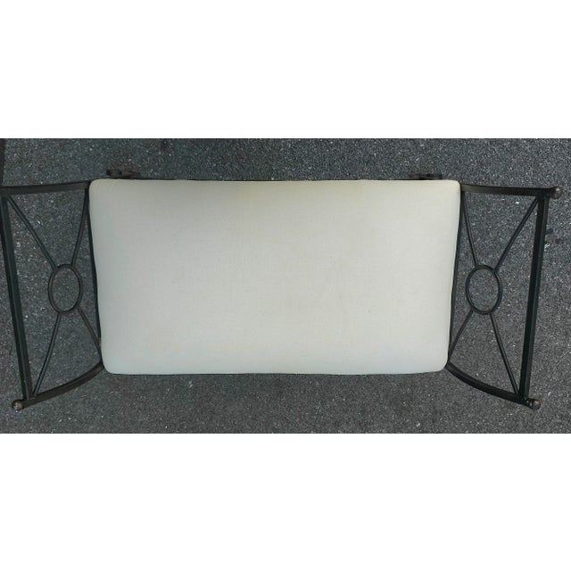 Late 20th Century Modern Italian Iron and Upholstered Bench For Sale In Washington DC - Image 6 of 7
