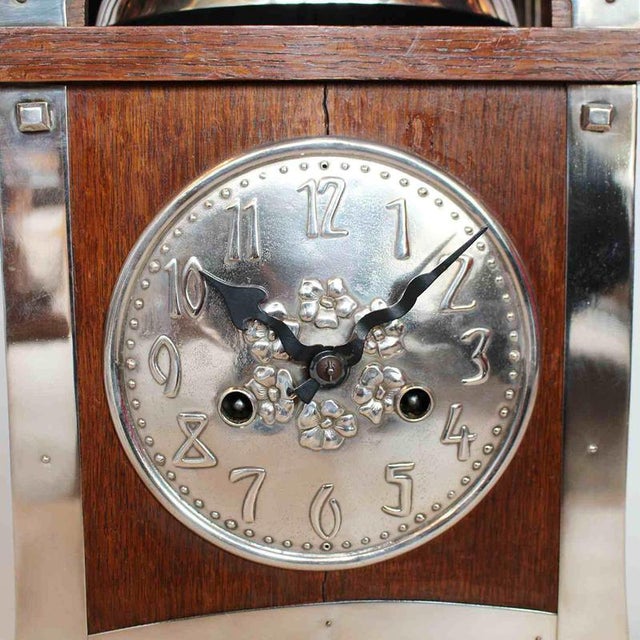 Arts & Crafts Oak Clock, 1890s For Sale - Image 6 of 7