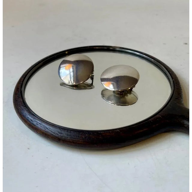 Modern Modern Danish Sik Sterling Silver Earrings from Silversmithy Kolding, 1980s, Set of 2 For Sale - Image 3 of 6