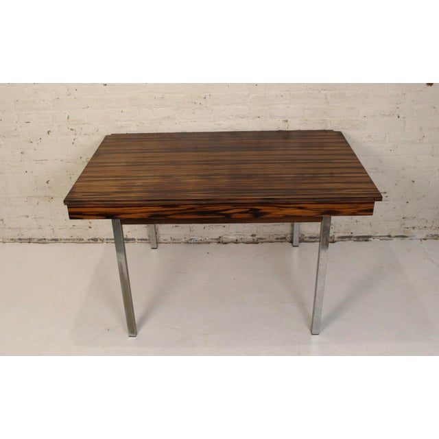 Mid-Century Modern Macassar and Chrome Dining Table Attributed to Fritz Schroder K.-G. For Sale - Image 4 of 18