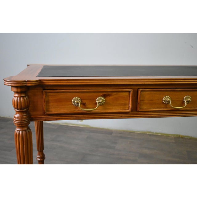 Wood Legacy Leather Top Desk - Light Brown Walnut For Sale - Image 7 of 9
