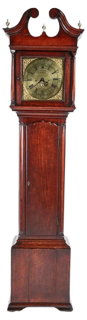 Antique Brass Face Red Walnut Clock