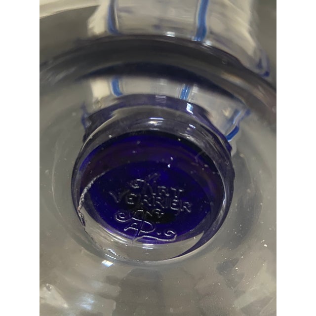 1920s Art Deco St. Louis France Art Verrier Cobalt Crystal Bud Vase For Sale - Image 5 of 13