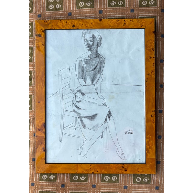 2026 Luke Hannam Original Portrait of a Lady in Custom Frame For Sale - Image 4 of 11
