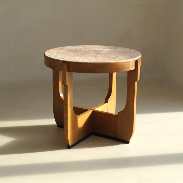 Modern Dutch Art Deco Coffee Table with Marble Top, 1920s For Sale - Image 3 of 18