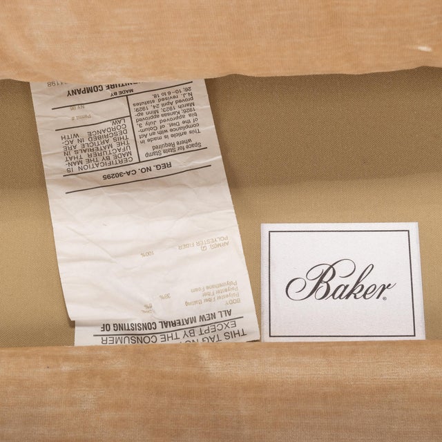 Baker Furniture Golden Beige Tufted Chesterfield Velvet Long Sofa For Sale - Image 10 of 12