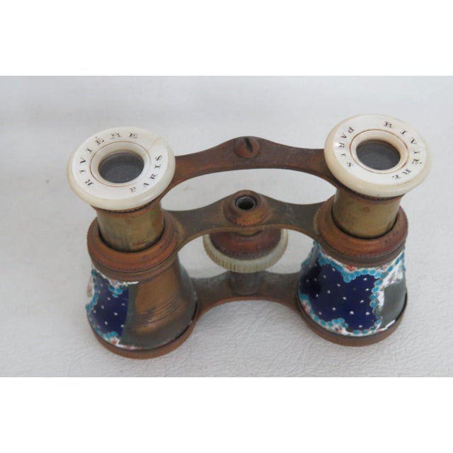 Late 19th Century Riviere Paris Opera Glasses Ornate Theater Binoculars With Leather Case 5109b For Sale - Image 5 of 16
