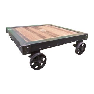 Industrial French Dolly Cart Vintage Coffee Table For Sale