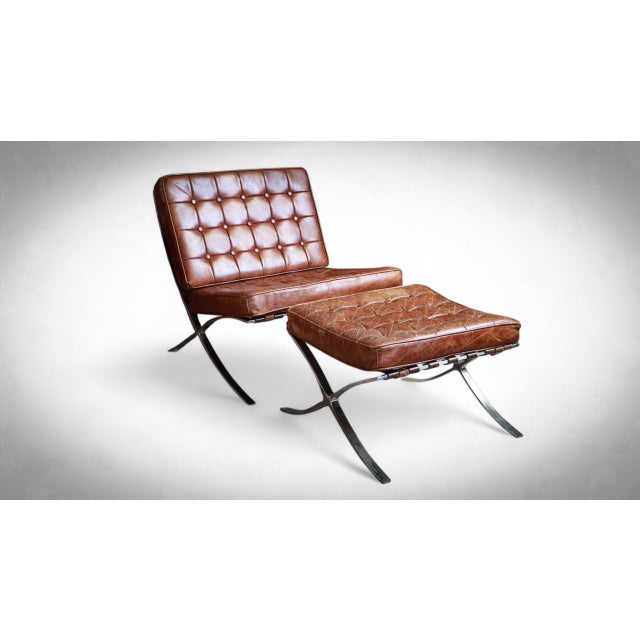 Mid-Century Modern Set of Halo Armchair and Ottoman in Leather by Timothy Oulton, 2010s For Sale - Image 3 of 17