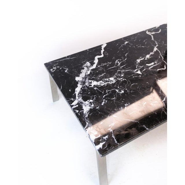 Danish Coffee Table with Aluminum Frame & Marble Top by Mann for Norr11, 2000s For Sale - Image 14 of 17