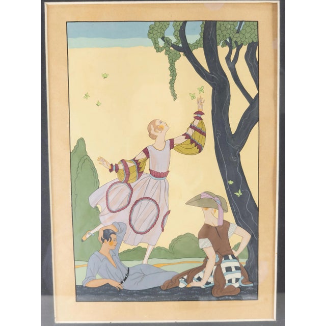 We are selling this attractive Gouache painting. This high Art Deco style painting is after the famous work of Georges...