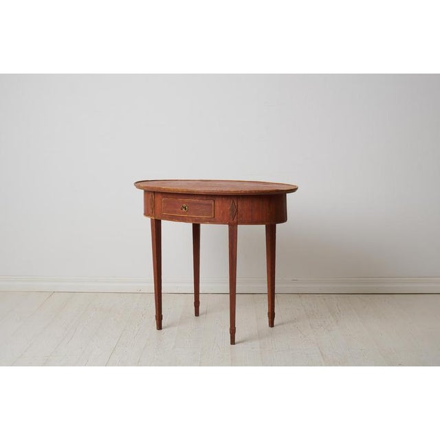 Gustavian Side Table with Oval Table Top For Sale - Image 4 of 11