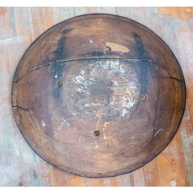 19th or 20th Century Large 30" Primitive Elm Carved Dough Bowl For Sale - Image 18 of 18
