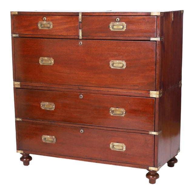 Campaign English Chest of Drawers For Sale