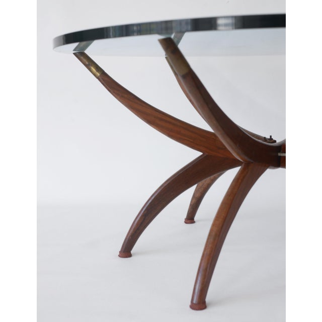 1950s Mid Century Spider Legs Coffee Table With Glass Top For Sale - Image 5 of 16