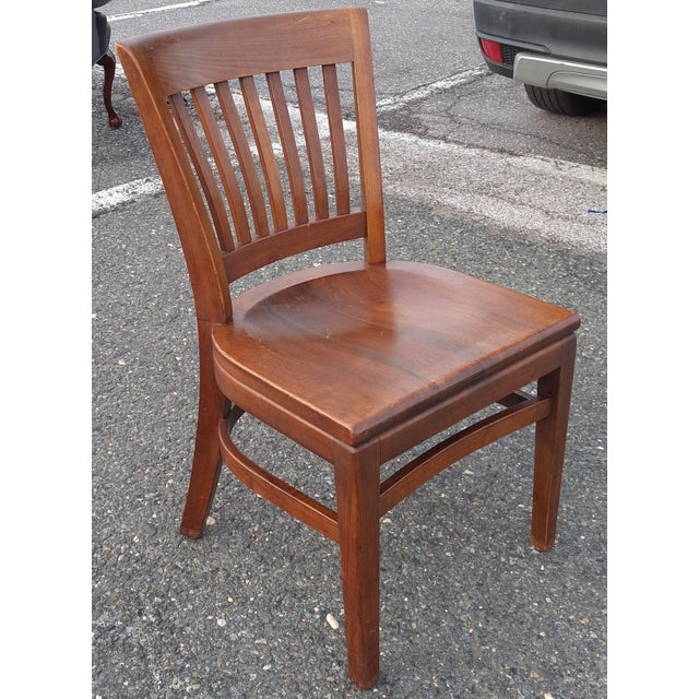 American Antique Gunlocke Oak Schoolhouse Side Chair, Circa 1920s For Sale - Image 3 of 11