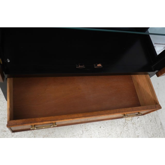 Wood Pair of Century Asian Inspired Modern Design Curio Cabinets For Sale - Image 7 of 18