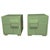 Gold Italian Nightstands in Glossy Green Glass with Brass Trim from Justfurnituress SRL, Set of 2 For Sale - Image 8 of 8