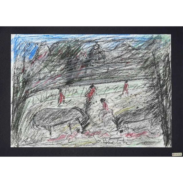 Roman Countryside is an original Contemporary artwork realized by Nazareno Gattamelata in the 1970s. Original colored oil...