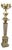 French White Pedestal With Candelabra-Style Porcelain Vase – Bronze & Gold Leaf Details For Sale