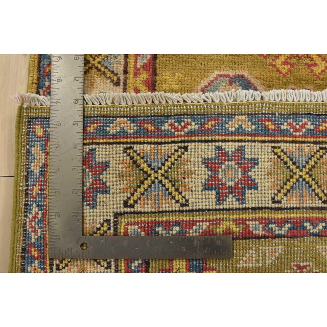 Kazak Runner 2’1” X 5’10” Green Wool Tribal Hand-Knotted Oriental Rug For Sale - Image 12 of 12