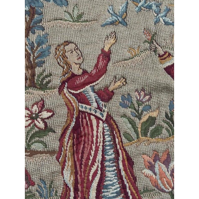 Vintage Medieval French Aubusson Style Jacquard Tapestry, 1950s For Sale - Image 9 of 18