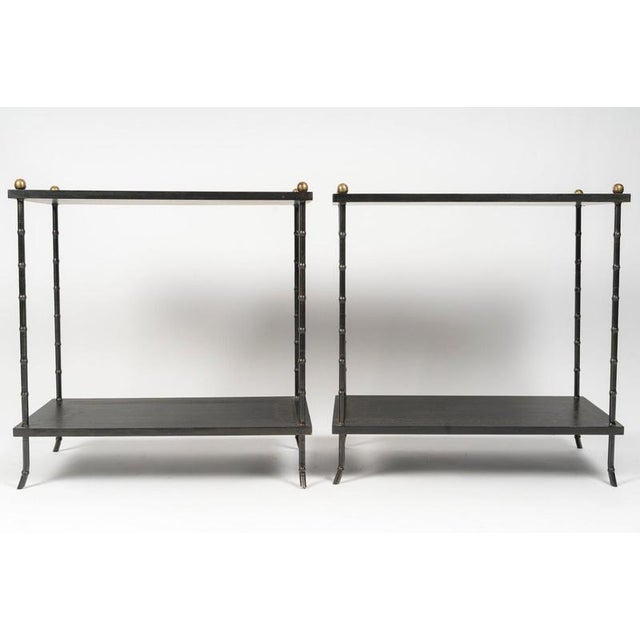 2000 - 2009 20th Century Gold-Plated Bamboo-Style Brass End Tables, Set of 2 For Sale - Image 5 of 8