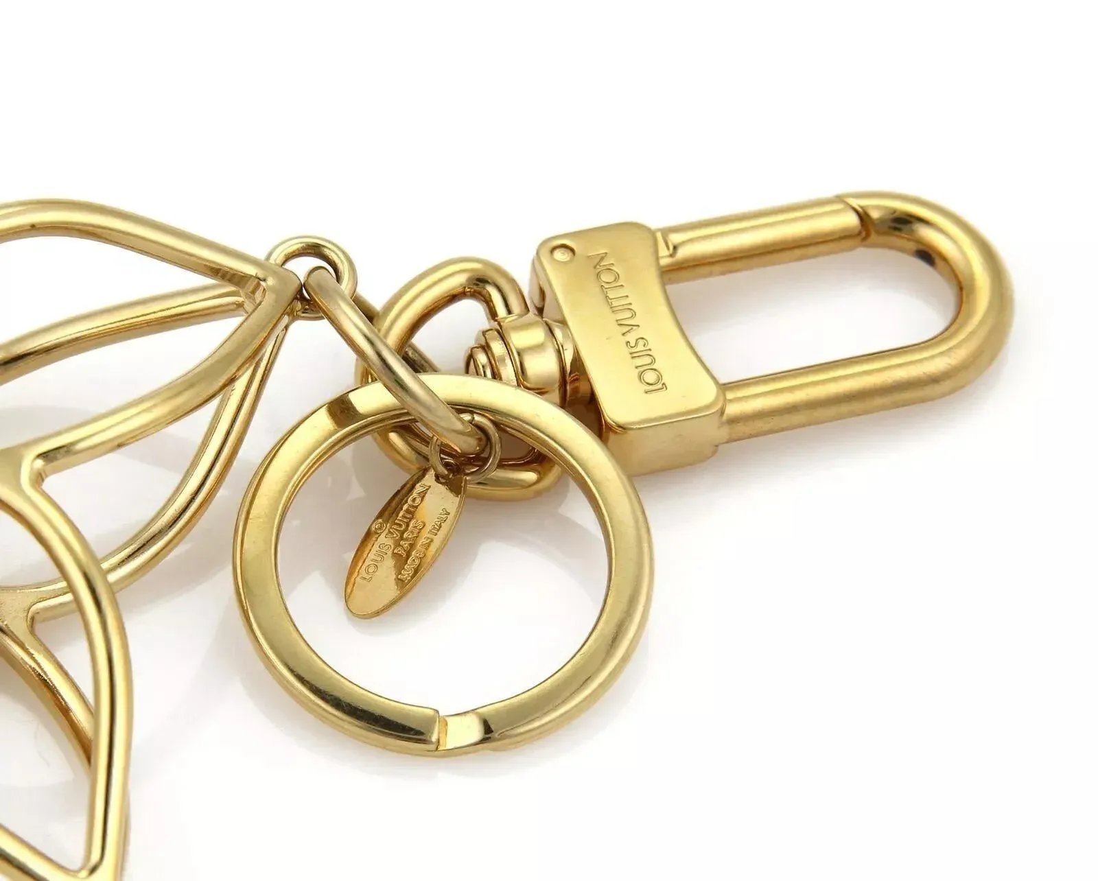 Louis Vuitton Large Monogram Floral Gold Plated Metal Key Ring