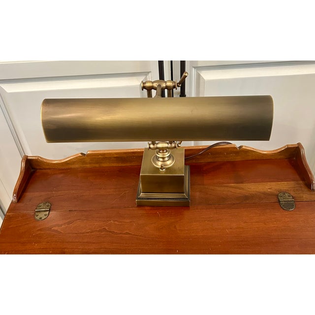 Vintage Heavy Brass Library / Piano Lamp Classic, substantial, and beautifully crafted — this heavy solid brass library...