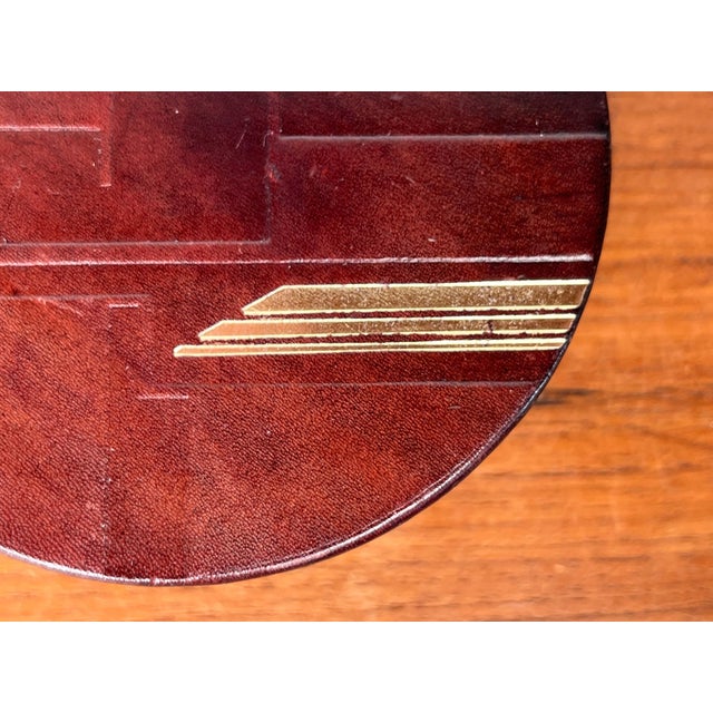 Art Deco German Round Leather Jewelry Box with Lid, 1920s For Sale - Image 10 of 18