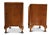 Brown Art Deco Burr Walnut Night Stands on Cabriole Legs & Figured Walnut Fronts, 1920s, Set of 2 For Sale - Image 8 of 10