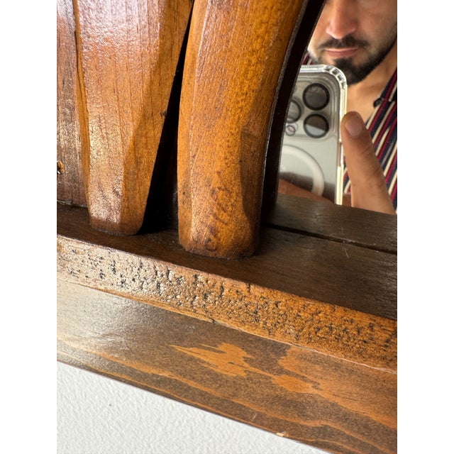 1982 Carpy Tropical Organic Carved Wood Iris Flowers Wall Mirror For Sale - Image 10 of 12