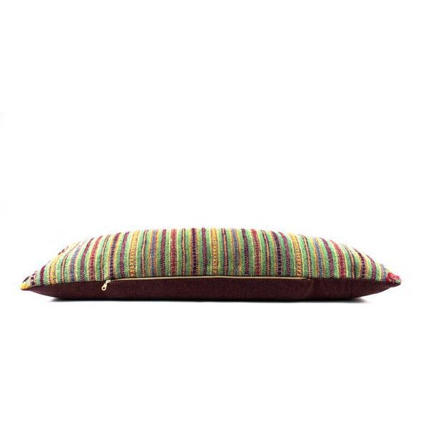 Green Woven Boho Lumbar Pillow Chairish