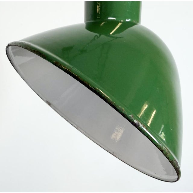 1960s Industrial Green Enamel Factory Pendant Lamp, 1960s For Sale - Image 5 of 17