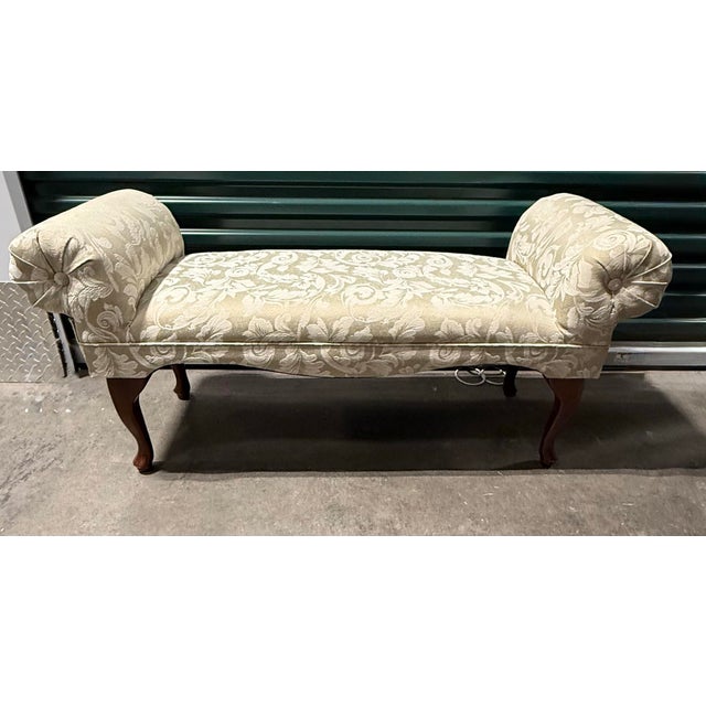 Late 20th Century Queen Anne Style Rolled Arm Bench For Sale - Image 6 of 8