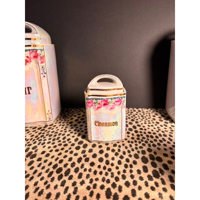 Vintage German Iridescent Lusterware Kitchen Canister Set For Sale - Image 11 of 18