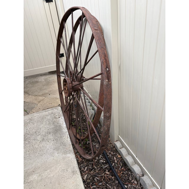 These American farm equipment antique iron wagon wheels are from the late 1800's and are used now days mostly as yard art....