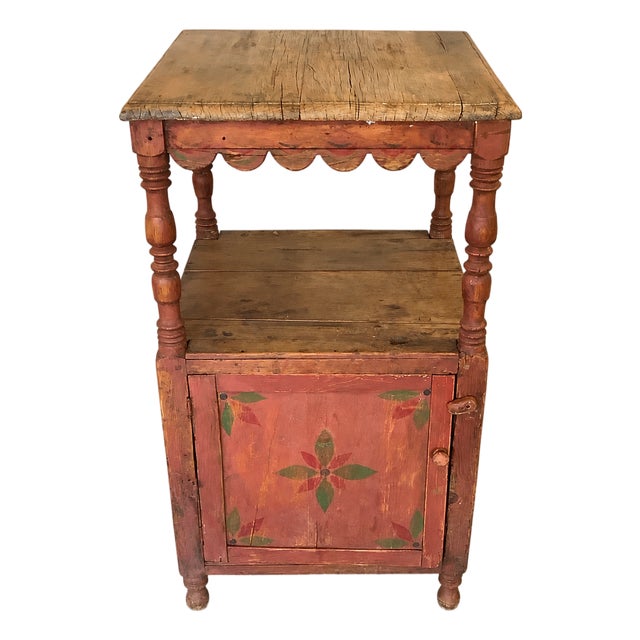 Antique Primitive Tea Cabinet For Sale