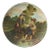 19th Century Austrian Hand-Painted Wall Plate Depicting Kids With a Puppy, Earthenware For Sale