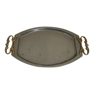 Vintage Kromex Silver-Tone Chrome Serving Tray For Sale