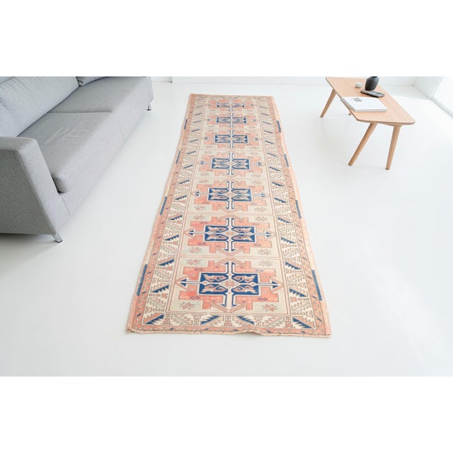 Textile 1960s Bold Geometric Medallions in Terracotta & Navy Rug For Sale - Image 7 of 10