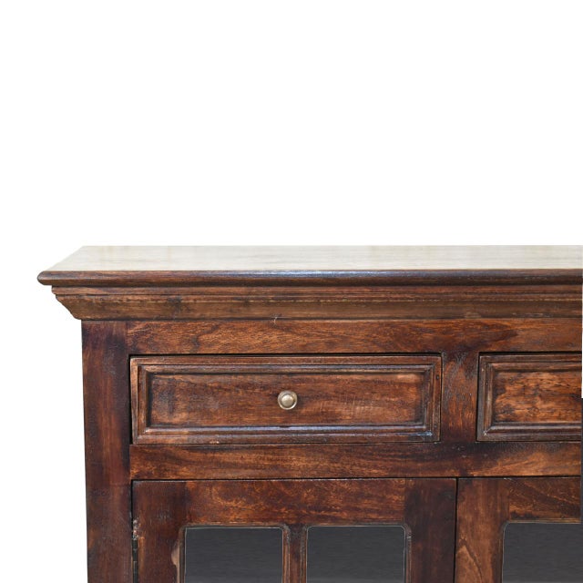Wood Solid Wood Storage With Brass Knobs For Sale - Image 7 of 8