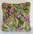Contemporary Vintage Grapevine Needlepoint and Velvet Accent Pillow For Sale - Image 3 of 8