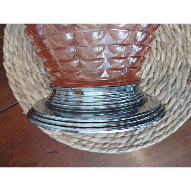 Art Deco Funnel-Shaped Vase in Blown Glass & Chrome Mount, 1920s For Sale - Image 14 of 18